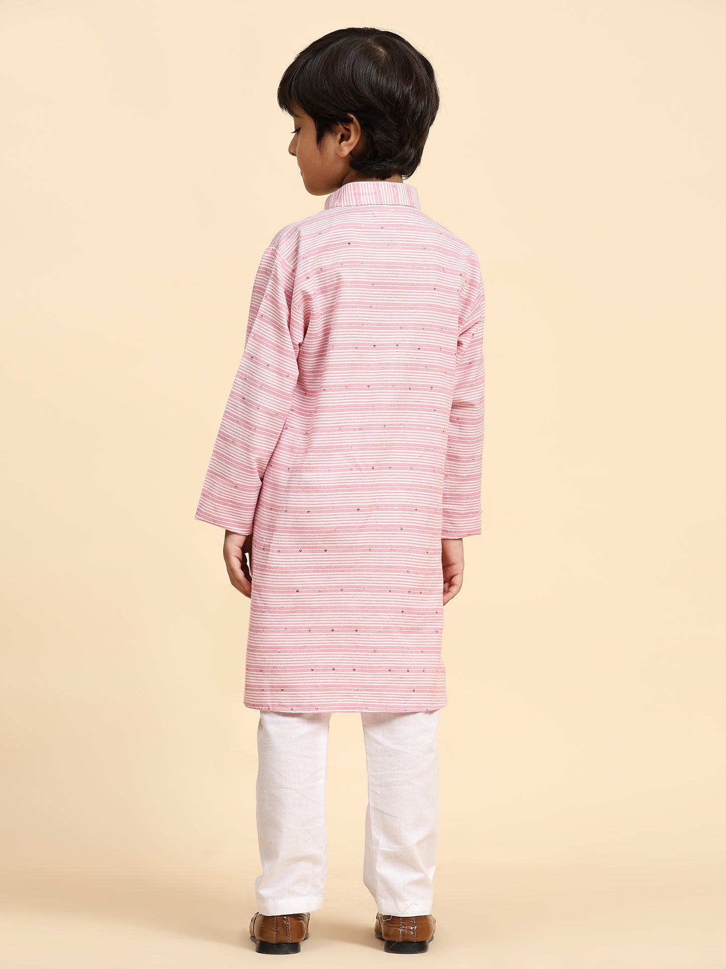 Pro-Ethic Style Developer Boys Cotton Kurta Pajama for Kid's Traditional Dresses for Boys (Pink)