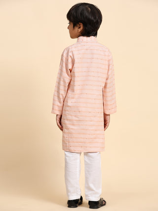 Pro-Ethic Style Developer Boys Cotton Kurta Pajama for Kid's Traditional Dresses for Boys (Orange)