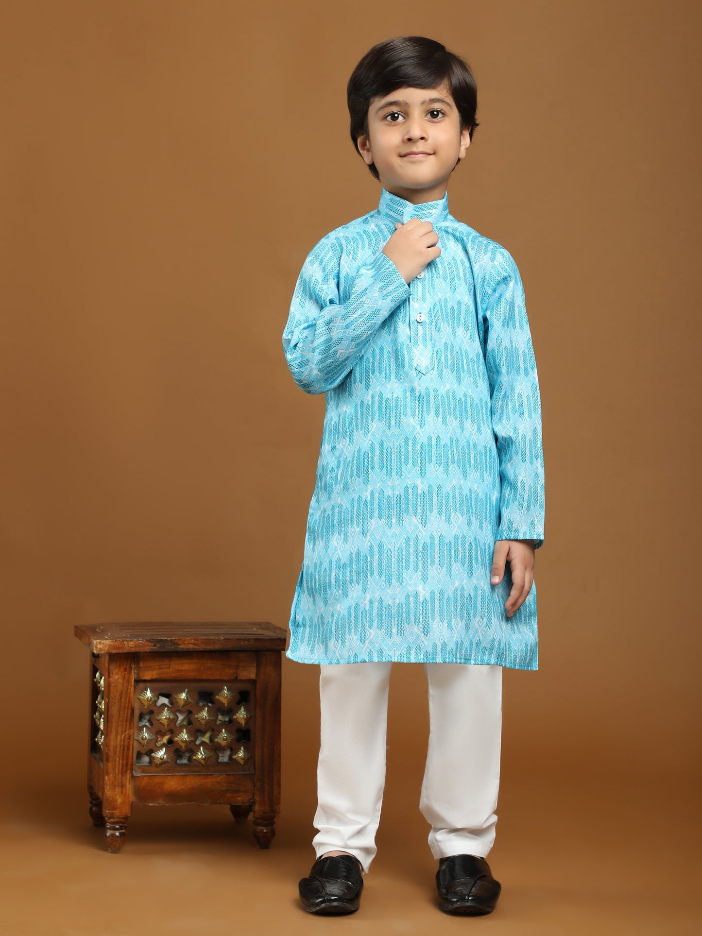 Pro-Ethic Style Developer Boys Cotton Kurta Pajama for Kid's Traditiona Dress for Boy's