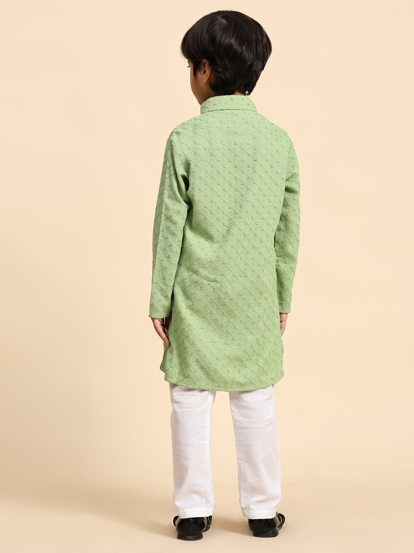 Pro-Ethic Style Developer Boys Cotton Kurta Pajama for Kid's Ethnic Wear | Cotton Kurta Pajama (S-227), Green