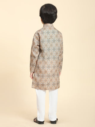 Pro-Ethic Style Developer Boys Cotton Kurta Pajama for Kid's Ethnic wear for Boys (Brown)