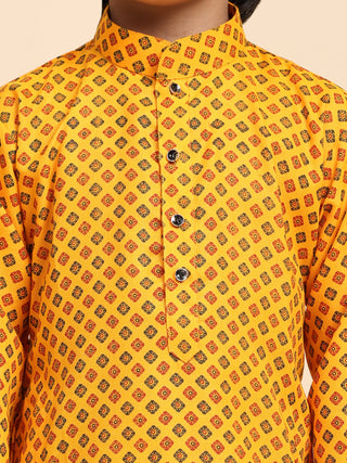 Pro-Ethic Style Developer Boys Cotton Kurta Pajama for Kid's Ethnic Wear | Cotton Kurta Pajama (S-239), Mustard