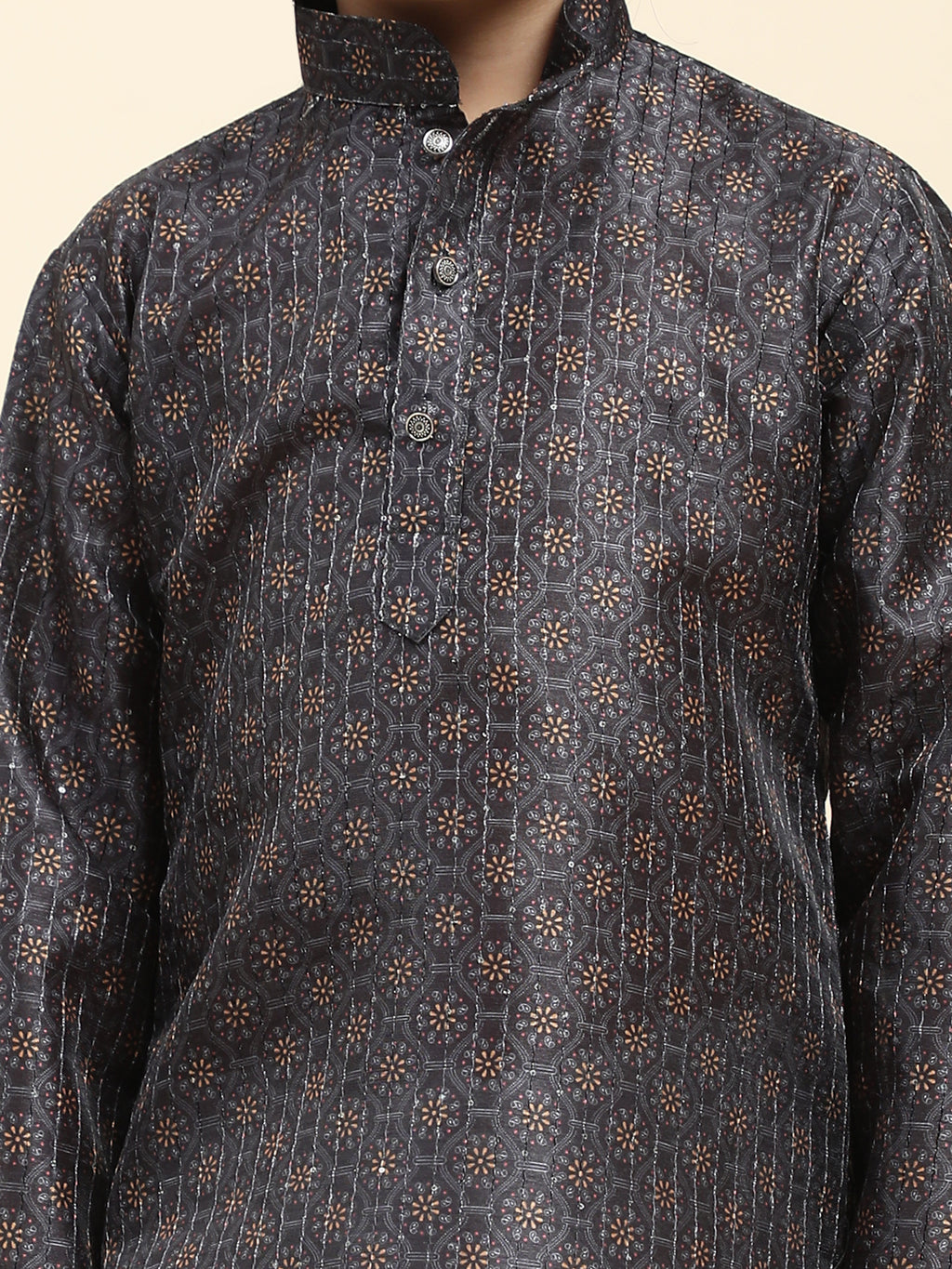 Pro-Ethic Style Developer Boys Silk Kurta Pajama for Kid's Ethnic Wear | Jacquard Silk Kurta Pajama (S-238), Navy Blue