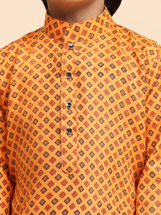 Pro-Ethic Style Developer Boys Cotton Kurta Pajama for Kid's Ethnic Wear | Cotton Kurta Pajama (S-239), Orange