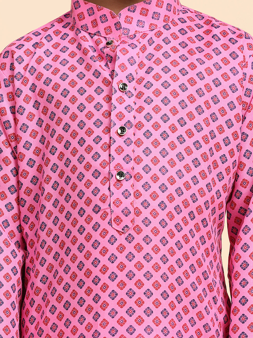Pro-Ethic Style Developer Boys Cotton Kurta Pajama for Kid's Ethnic Wear | Cotton Kurta Pajama (S-239), Pink