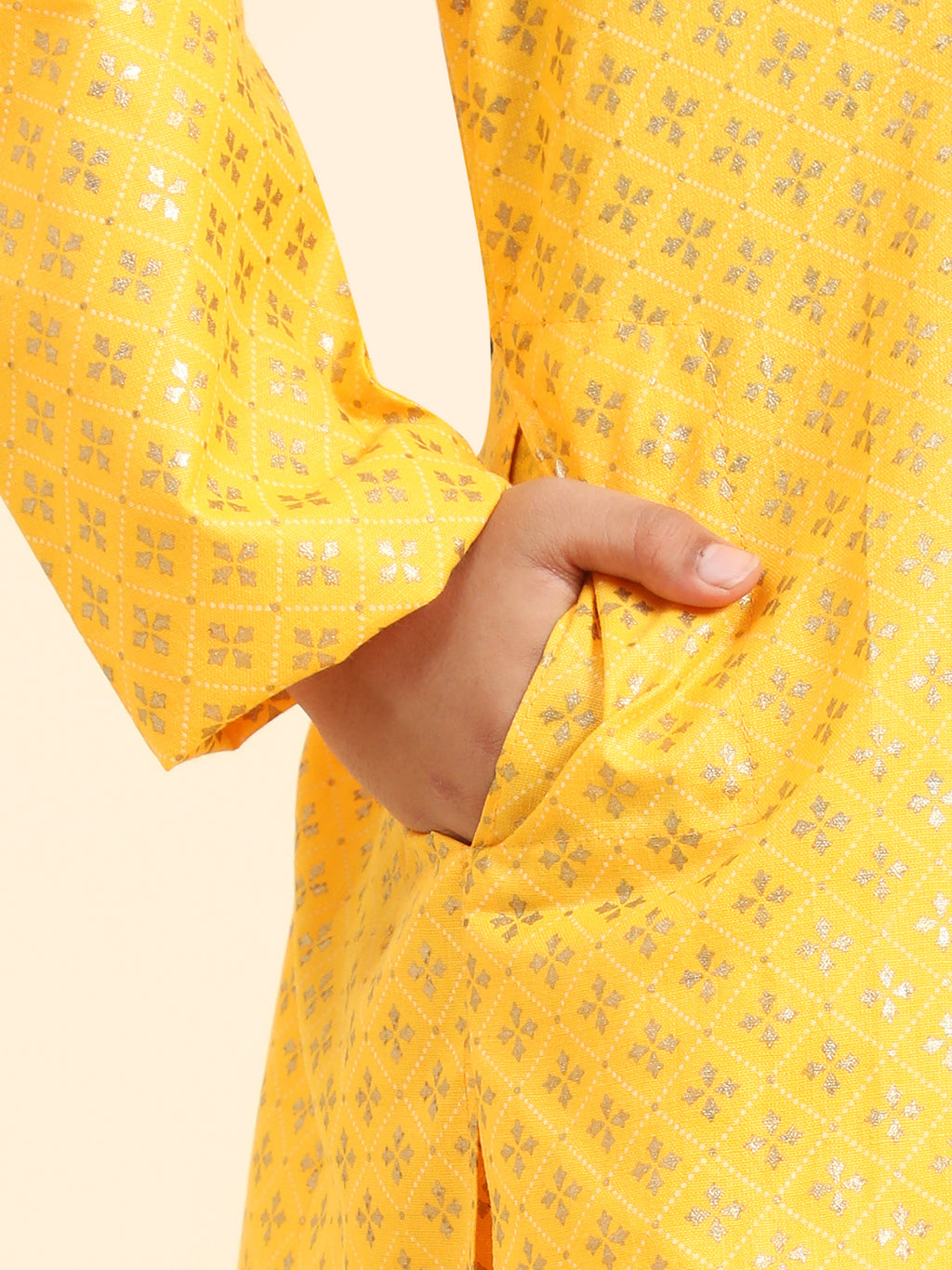 Pro-Ethic Style Developer Boys Cotton Kurta Pajama For Kid's Ethnic Wear | Kurta Pajama set (S-231) Yellow