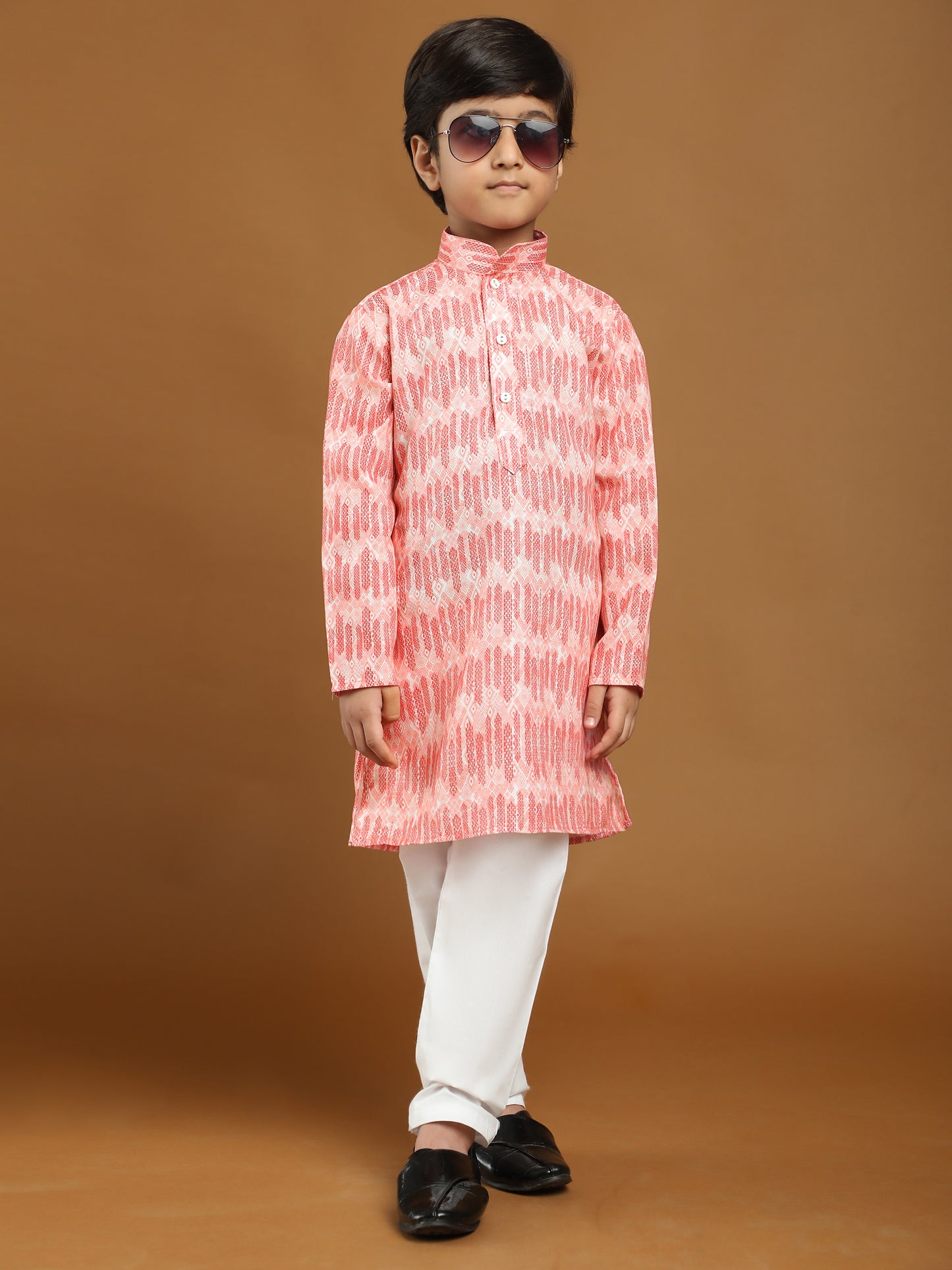 Pro-Ethic Style Developer Boys Cotton Kurta Pajama for Kid's Traditiona Dress for Boy's (Pink)