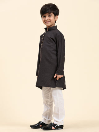 Pro-Ethic Style Developer Kids Cotton Kurta Pajama for Boys Ethnic wear for Wedding, Party, Pack of 1 (S-220) Black