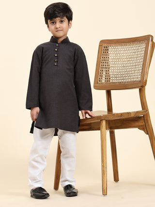 Pro-Ethic Style Developer Kids Cotton Kurta Pajama for Boys Ethnic wear for Wedding, Party, Pack of 1 (S-220) Black