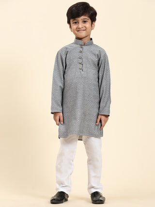 Pro-Ethic Style Developer Kids Cotton Kurta Pajama for Boys Ethnic wear for Wedding, Party, Pack of 1 (S-220) Grey