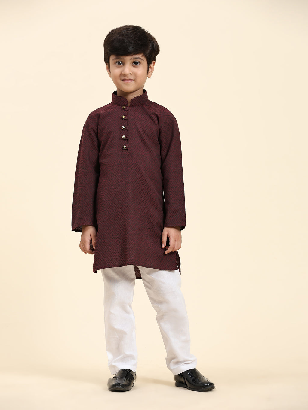 Pro-Ethic Style Developer Kids Cotton Kurta Pajama for Boys Ethnic wear for Wedding, Party, Pack of 1 (S-220) Maroon