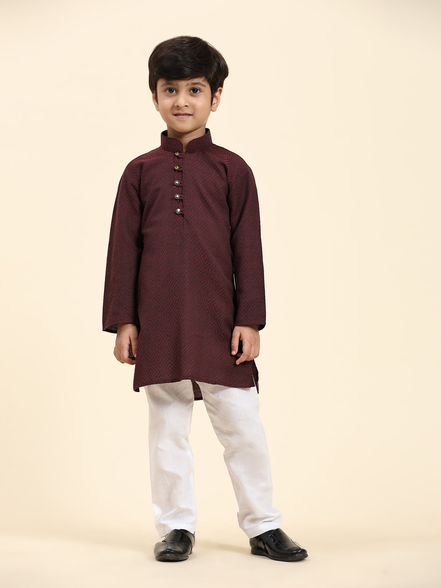 Pro-Ethic Style Developer Kids Cotton Kurta Pajama for Boys Ethnic wear for Wedding, Party, Pack of 1 (S-220) Maroon