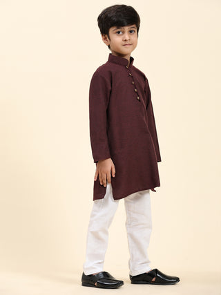 Pro-Ethic Style Developer Kids Cotton Kurta Pajama for Boys Ethnic wear for Wedding, Party, Pack of 1 (S-220) Maroon