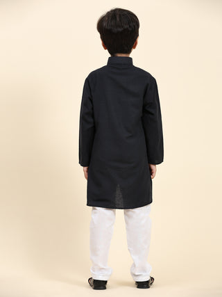 Pro-Ethic Style Developer Kids Cotton Kurta Pajama for Boys Ethnic wear for Wedding, Party, Pack of 1 (S-220) Navy Blue