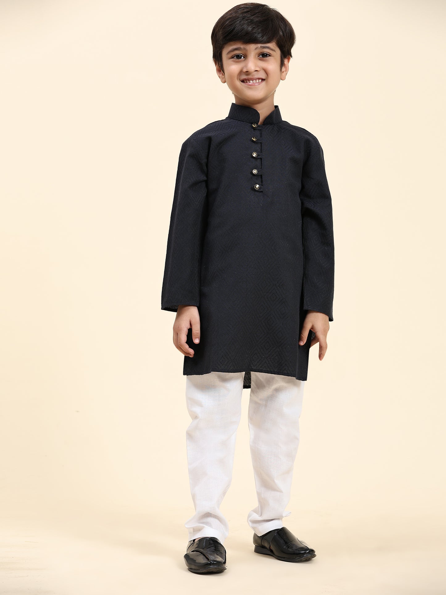 Pro-Ethic Style Developer Kids Cotton Kurta Pajama for Boys Ethnic wear for Wedding, Party, Pack of 1 (S-220) Navy Blue