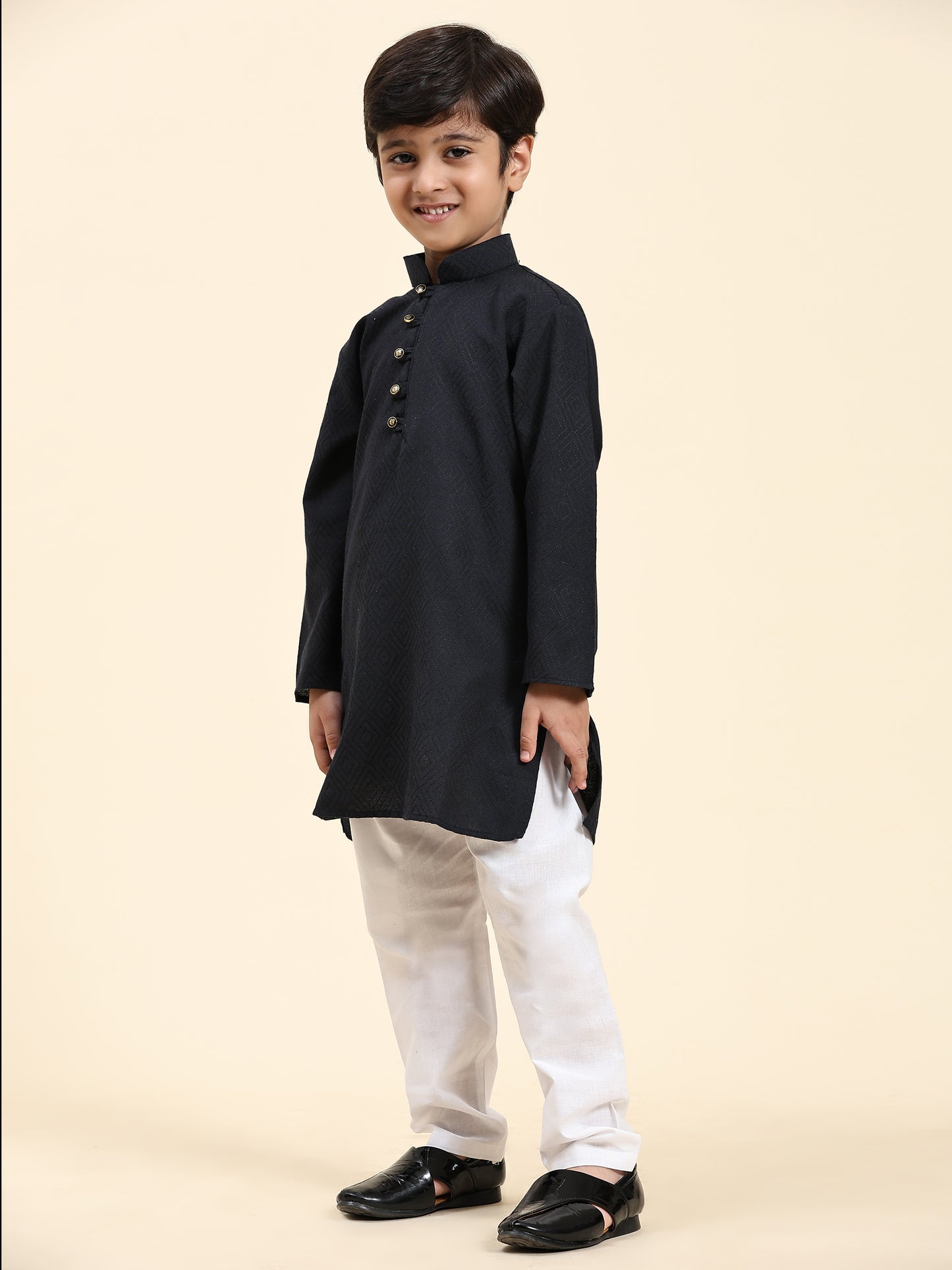 Pro-Ethic Style Developer Kids Cotton Kurta Pajama for Boys Ethnic wear for Wedding, Party, Pack of 1 (S-220) Navy Blue