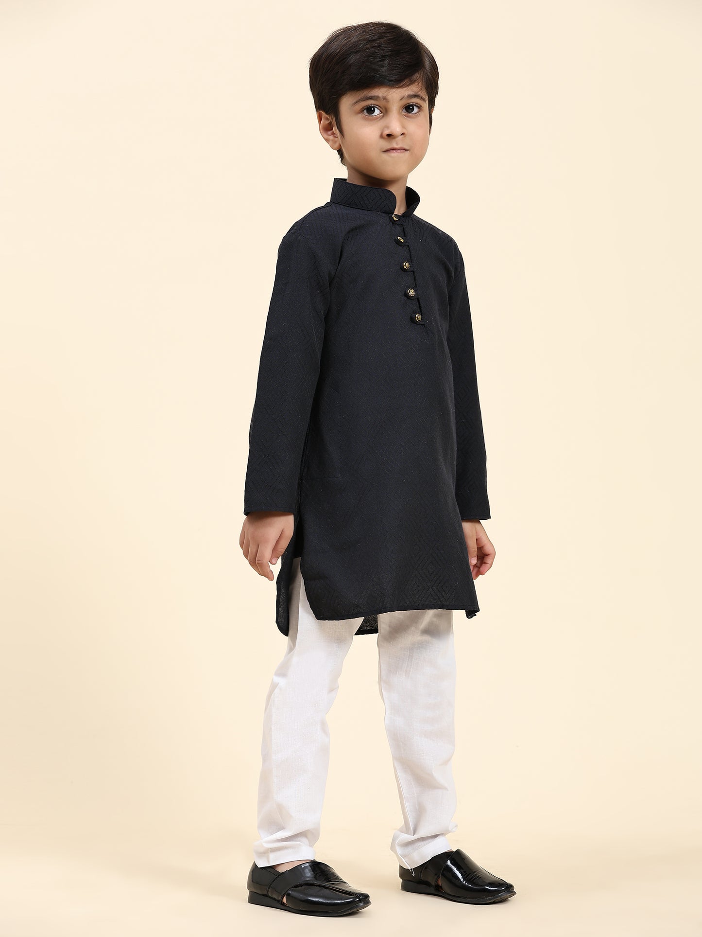 Pro-Ethic Style Developer Kids Cotton Kurta Pajama for Boys Ethnic wear for Wedding, Party, Pack of 1 (S-220) Navy Blue