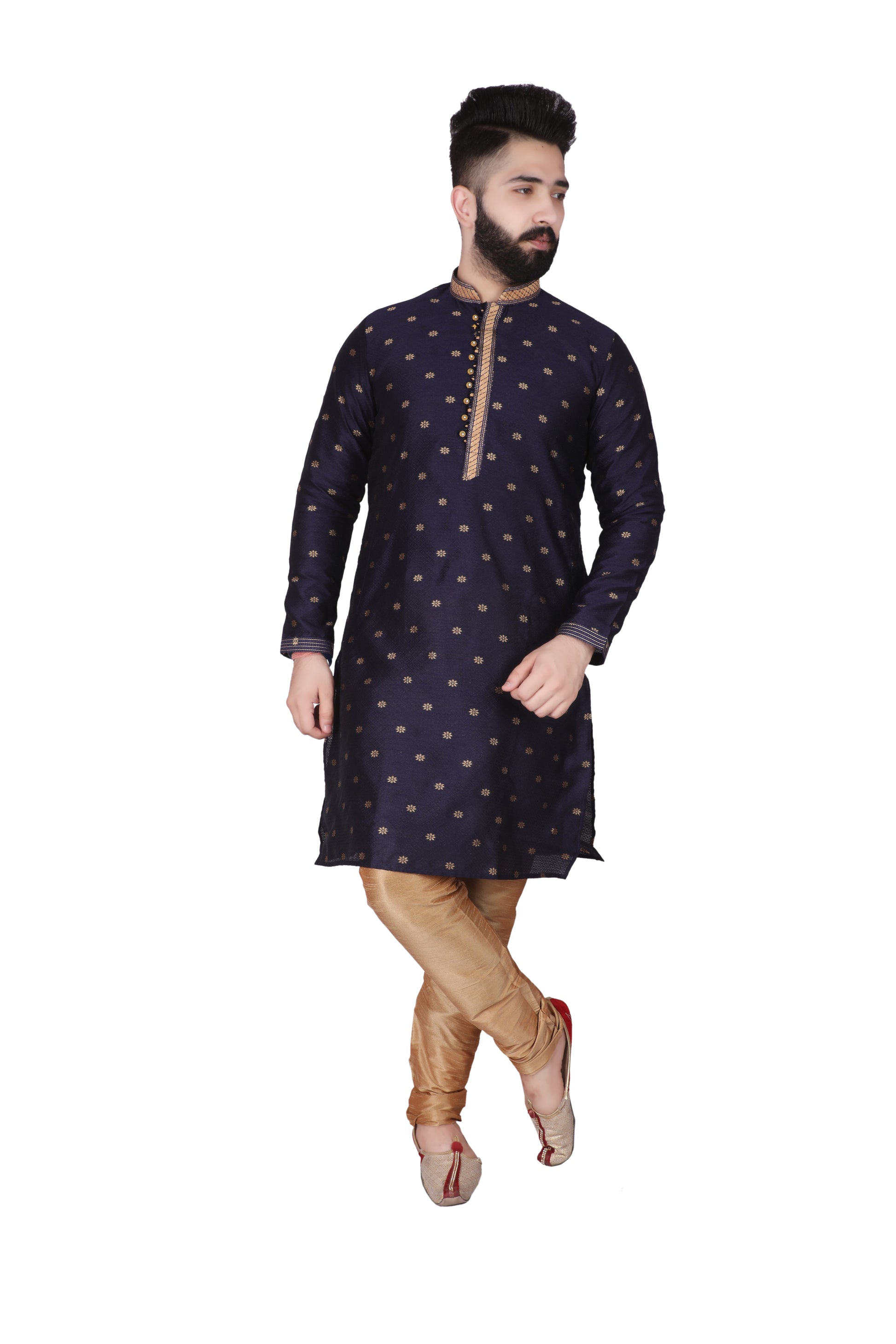 Pro Ethic Silk Kurta Pajama Set For Men Navy Blue #1898