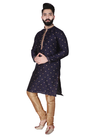 Pro Ethic Silk Kurta Pajama Set For Men Navy Blue #1898