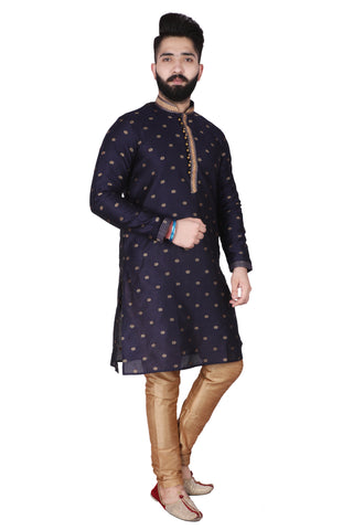 Pro Ethic Silk Kurta Pajama Set For Men Navy Blue #1898