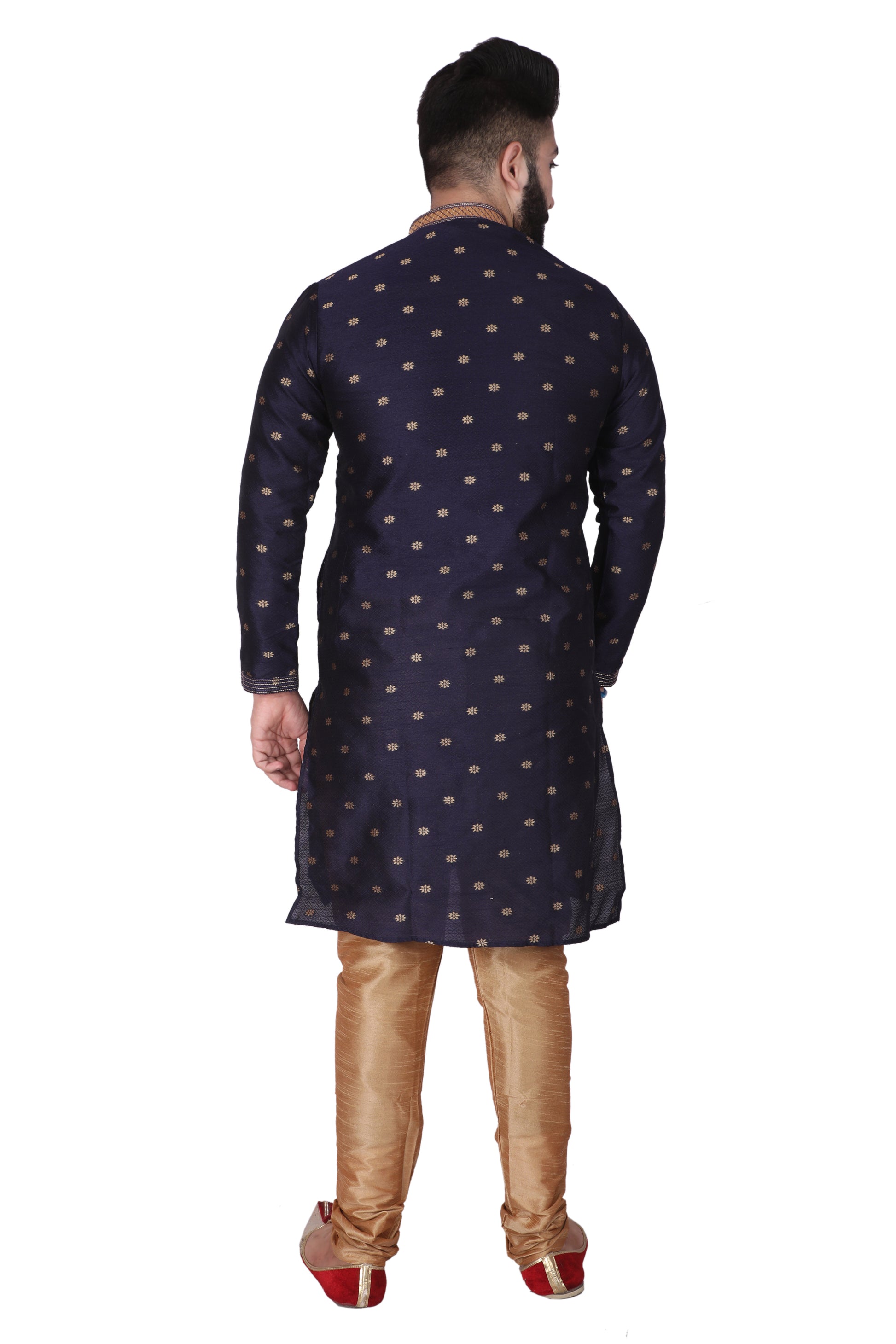 Pro Ethic Silk Kurta Pajama Set For Men Navy Blue #1898