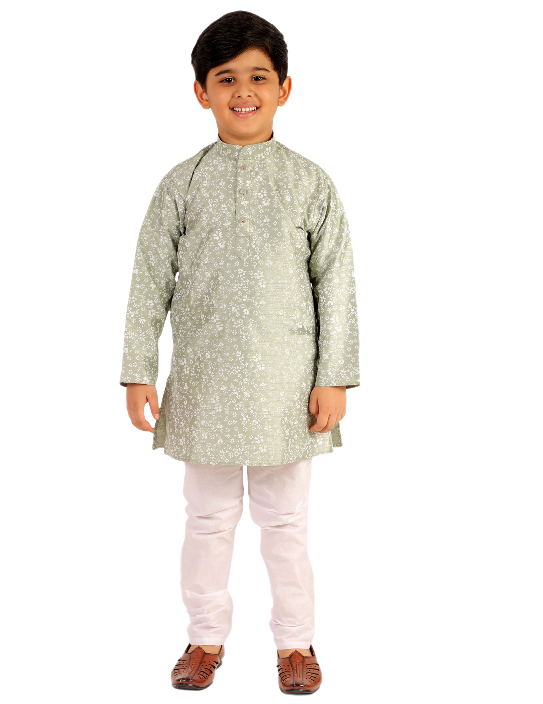 Pro Ethic Boys Kurta Pajama Set Cotton Solid Design Green (S-171)