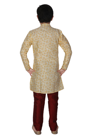 Pro  Ethnic Boys Kurta Pajama Silk - Gold - S-134
