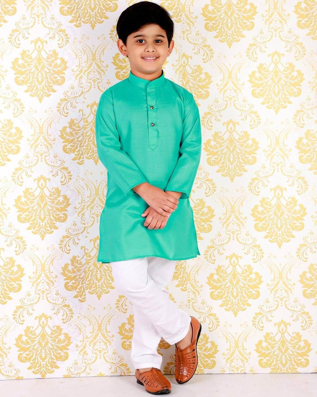 Pro Ethic Ethnic Wear Cotton Self Design Kurta Pajama Set for Kids and Boys #S-122