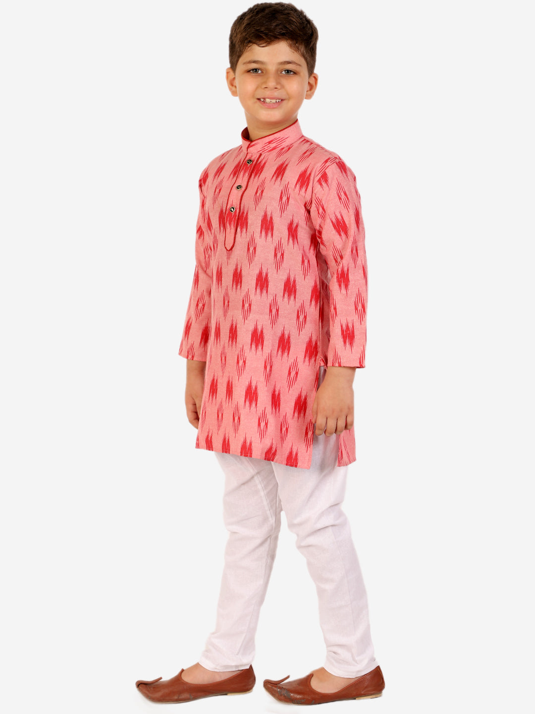 Pro Ethic Cotton Kurta Pajama For Boys Red Printed S-154