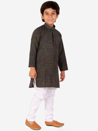 Pro Ethic Cotton Kurta Pajama For Boys Dark Brown Checked S-155