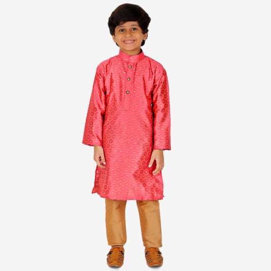 Pro Ethic Kurta Pajama For Boys 1 To 16 Years | Silk | Traditional Ethnic Wear | Pink (S-194)