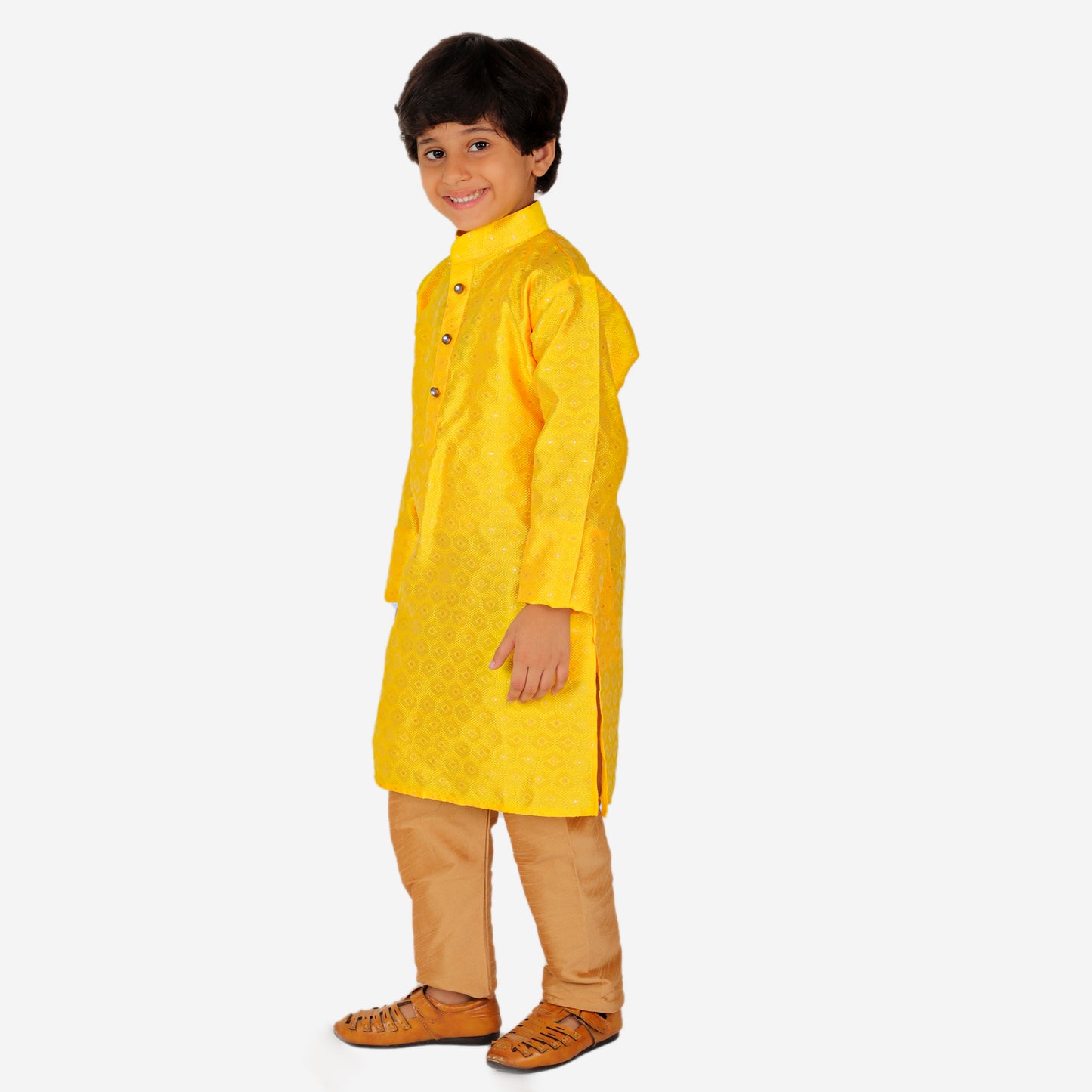 Pro Ethic Kurta Pajama For Boys 1 To 16 Years | Silk | Traditional Ethnic Wear | Yellow (S-194)