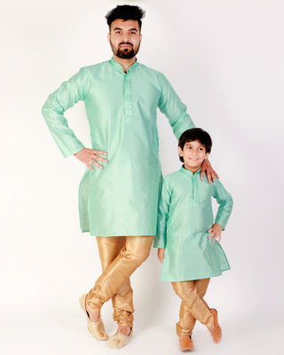 green father and son same dress ethnic wear kurta pajama