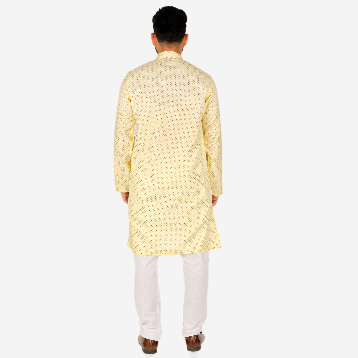 Pro Ethic Men's Kurta pajama set - Printed | Cotton | Lemon | (A-112)