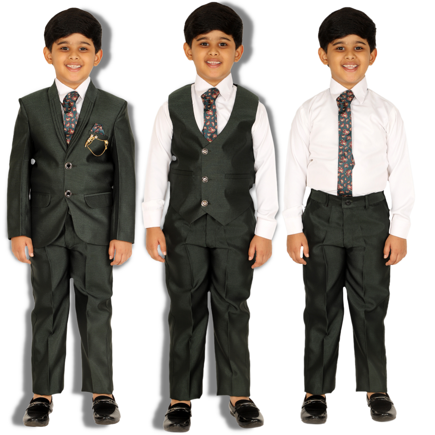 Pro Ethic Five Piece Suit For Boys Dark Green T-126