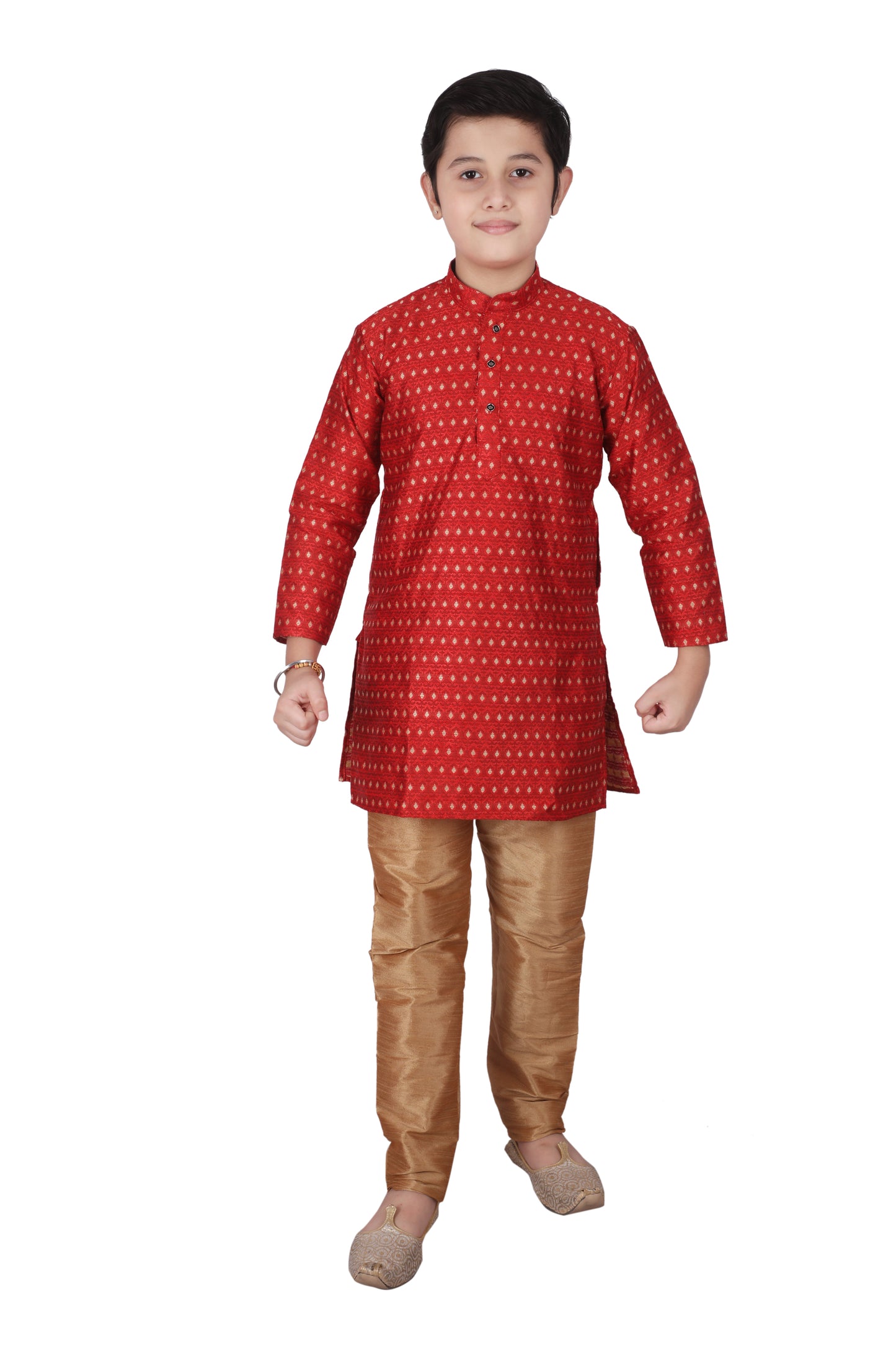 Pro Ethic Kids Kurta Pajama Set Silk Red s-146