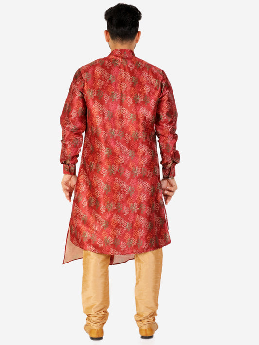 Pro Ethic Men's Kurta Pajama Set Silk - Maroon (A-106)