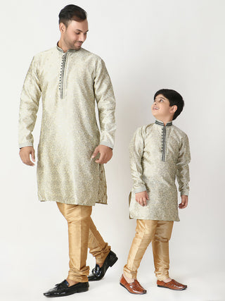 Pro Ethic Father Son Same Dress Kurta Pajama Set Matching Outfit | Silk | Fon B-115