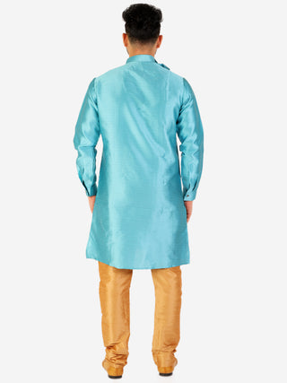 Pro Ethic Firozi Men's Kurta Pajama Silk Self Design (A-102)