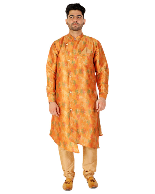 Pro Ethic Men's Kurta Pajama Set Silk - Mustard (A-106)