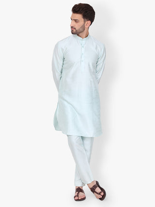 Pro-Ethic Style Developer Silk Kurta Pajama With Jacket For Men | Sky Blue (C-101)