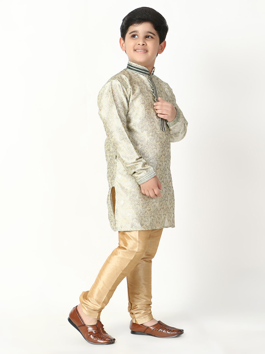 Pro Ethic Father Son Same Dress Kurta Pajama Set Matching Outfit | Silk | Fon B-115