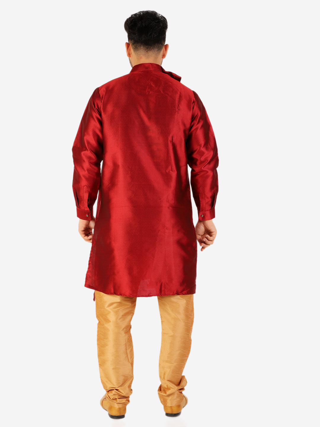 Pro Ethic Maroon Men's Kurta Pajama Silk Self Design (A-102)