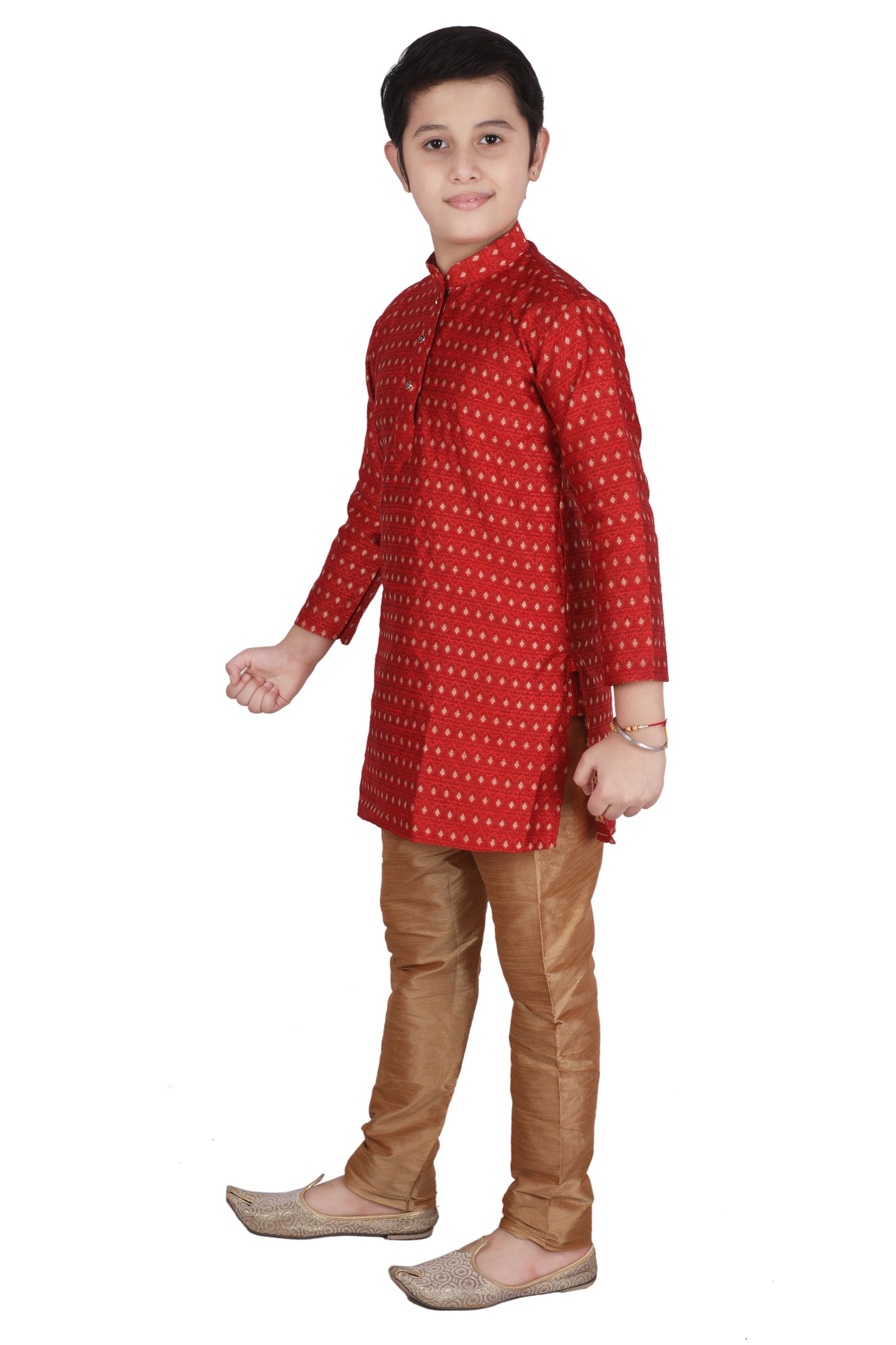 Pro Ethic Kids Kurta Pajama Set Silk Red s-146