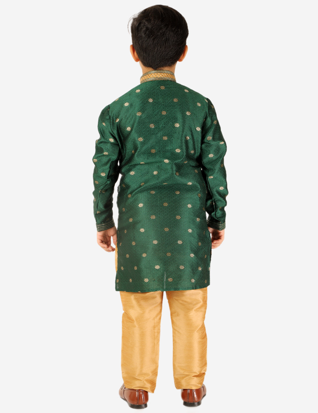 Pro Ethic Boys Kurta Pajama Set Silk Self Design Green (S-174)