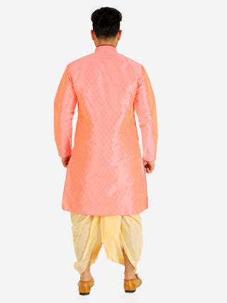 Pro Ethic Men's Dhoti Kurta Set Silk - Pink (A-105)