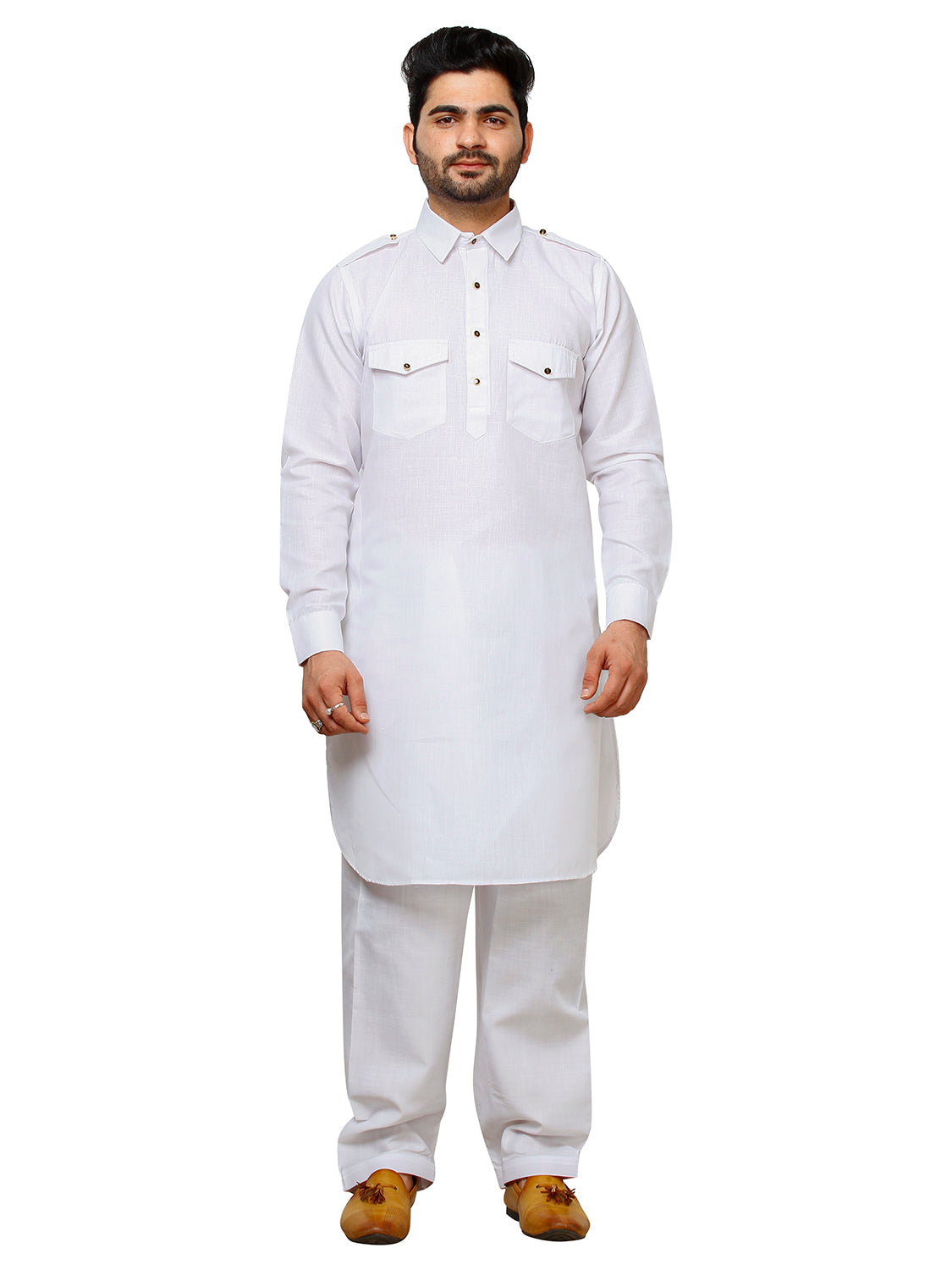 Pro Ethic Father Son Same Dress Kurta Pajama Set Cotton White B-116