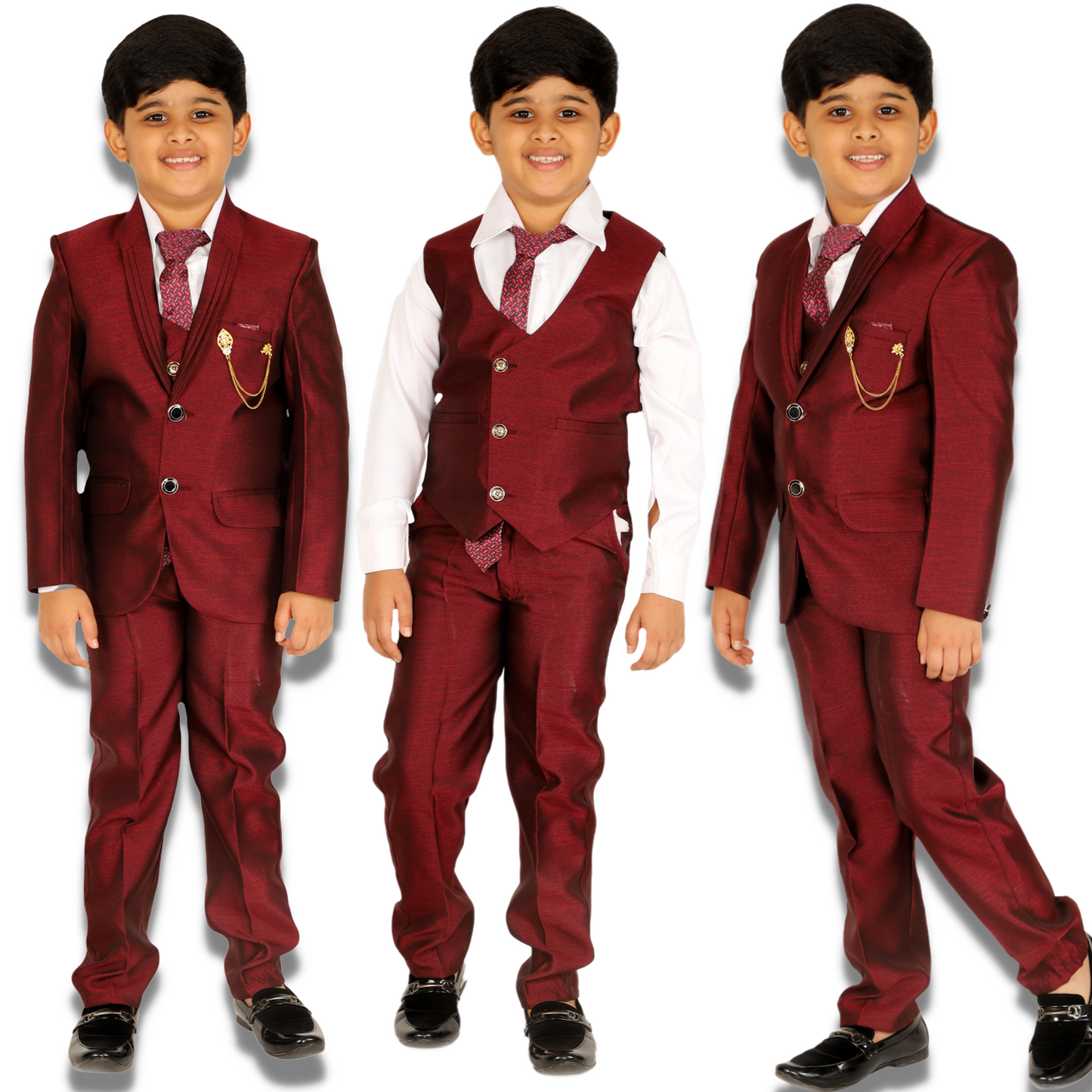 Pro Ethic Five Piece Suit For Boys Maroon T-126