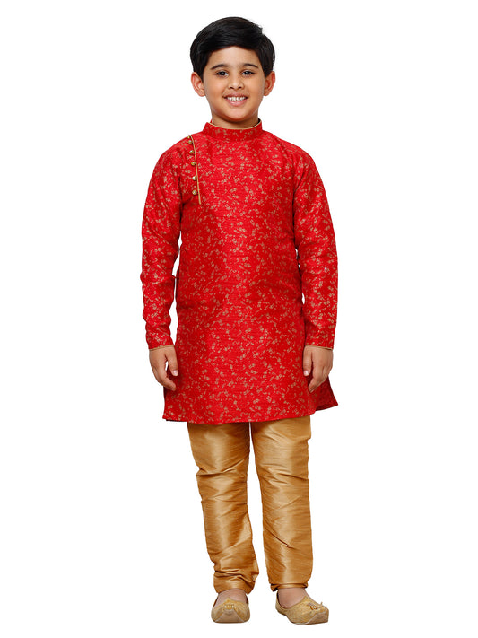 Pro Ethic Kurta Pajama For Boys Silk Floral Red (S-215)