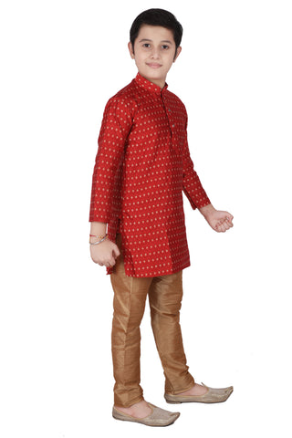 Pro Ethic Kids Kurta Pajama Set Silk Red s-146